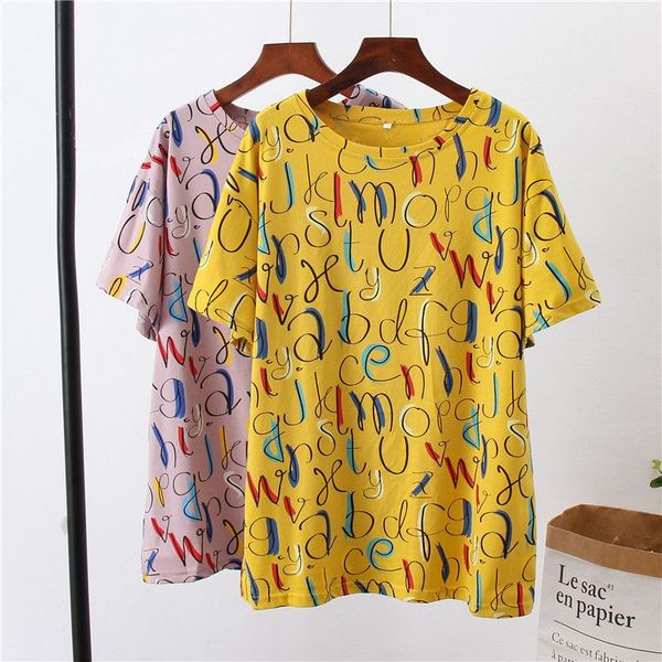 Alkalmi női póló rövid ujjal, színes mintával