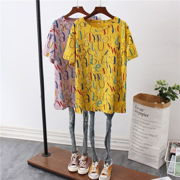 Alkalmi női póló rövid ujjal, színes mintával