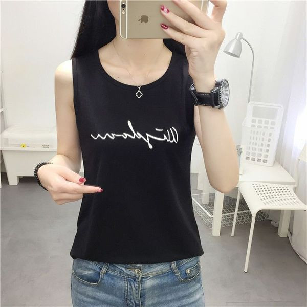 Napi női felső felirattal és széles pántokkal