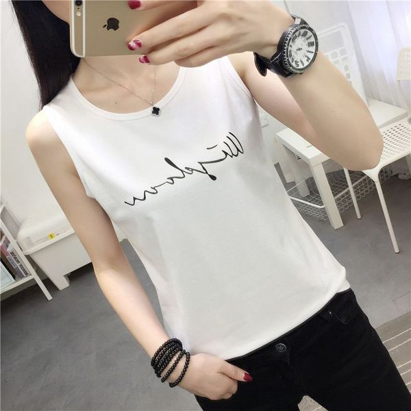 Napi női felső felirattal és széles pántokkal