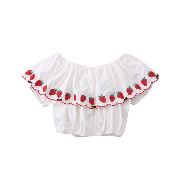 Modern női blúz csónakos nyakkivágással és hímzéssel