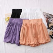 Pantaloni scurți casual cu talie înaltă - model larg