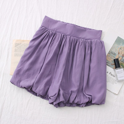 Pantaloni scurți casual cu talie înaltă - model larg