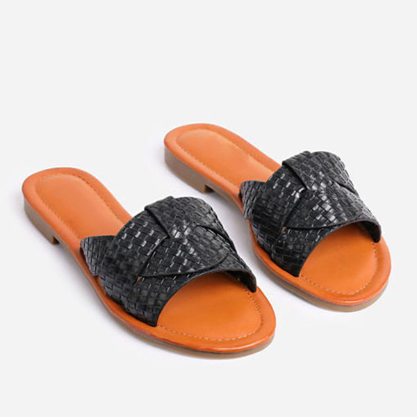 Öko-nahast moodsad lameda tallaga naiste sussid