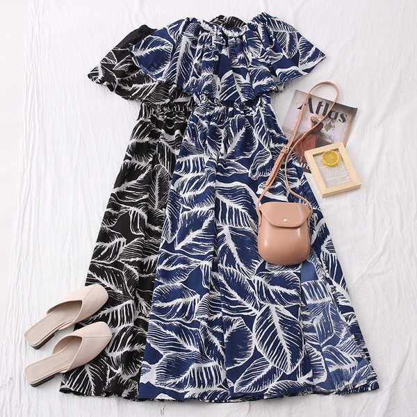 Нов модел дълга дамска рокля с флорален десен