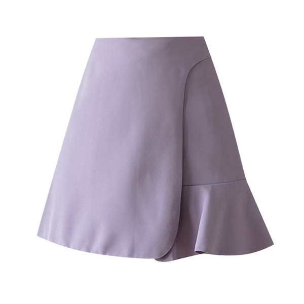 Ležerna ženska kratka suknja s patentnim zatvaračem i visokim strukom