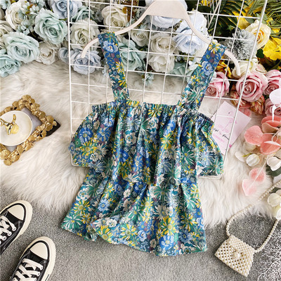 Šarena ženska majica bez rukava s cvjetnim uzorkom i širokim naramenicama