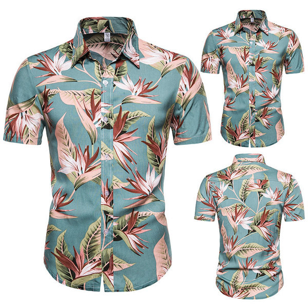 Alkalmi férfi ing klasszikus gallérral, gombokkal és rövid ujjú