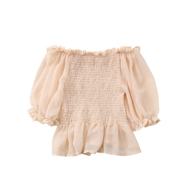 Bluza de dama model nou cu umerii goi si maneci sifon