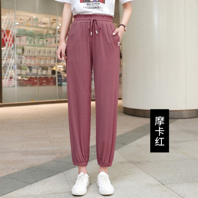 Casual γυναικείο μακρύ φαρδύ παντελόνι με κορδόνιας και υψηλή μέση