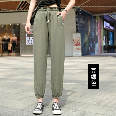 Casual γυναικείο μακρύ φαρδύ παντελόνι με κορδόνιας και υψηλή μέση