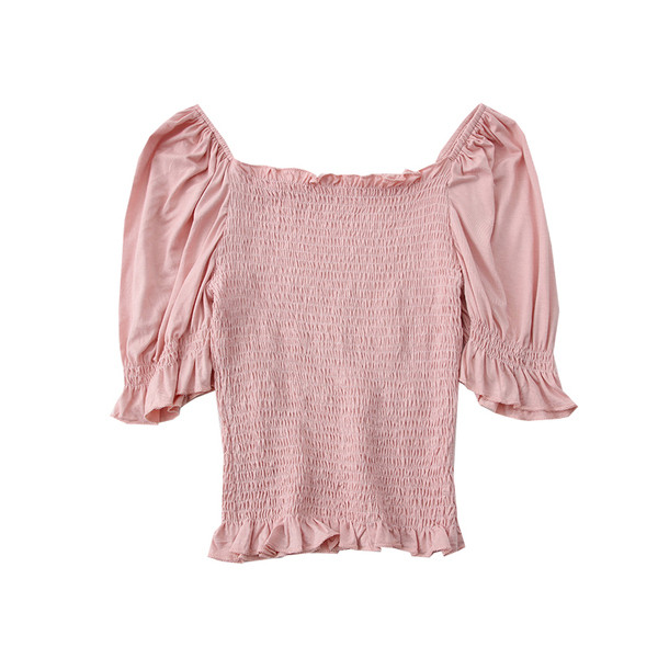 Γυναικεία ριγέ μπλούζα με ντεκολτέ και 3/4 μανίκια