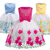 ΝΕΟ μοντέλο παιδικό φόρεμα με κέντημα και κορδέλα