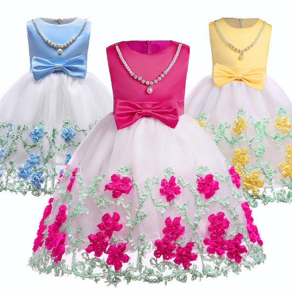 ΝΕΟ μοντέλο παιδικό φόρεμα με κέντημα και κορδέλα