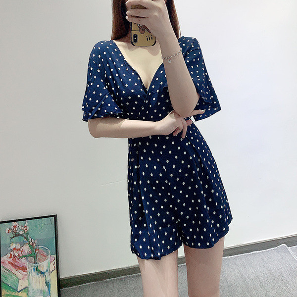 Νέο μοντέλο γυναικείες ολόσωμεςφόρμες με βαθιά λαιμόκοψη και κοντά μανίκια