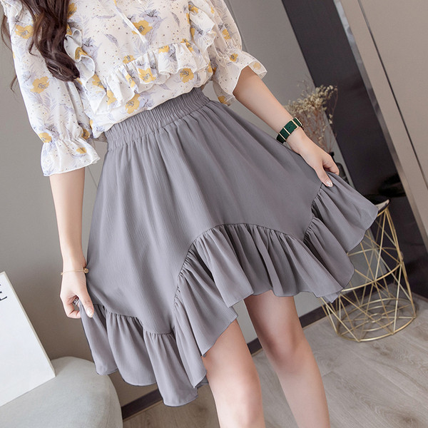 Дамска ежедневна асиметрична пола с ластична талия