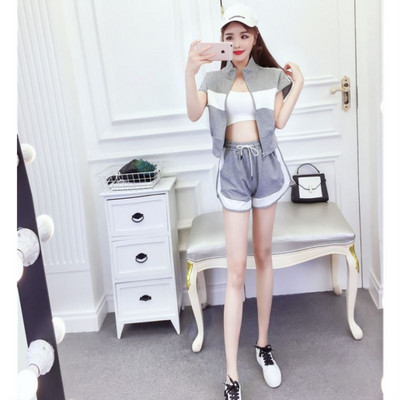 Set casual de dama din doua piese cu pantaloni scurti