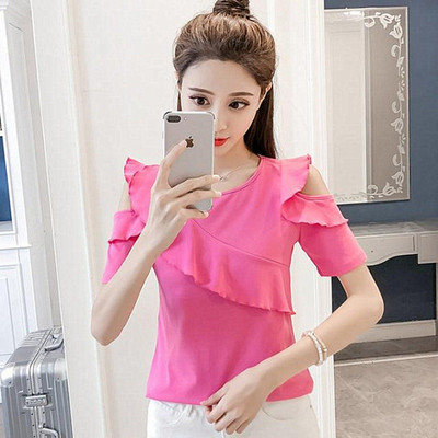 Tricou de dama modern cu decolteu oval si umerii goi