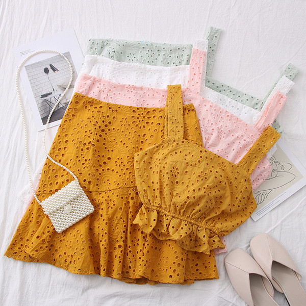 Нов модел дамски комплект от две части потник + пола