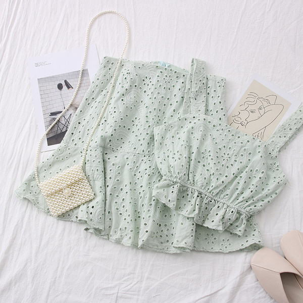 Нов модел дамски комплект от две части потник + пола