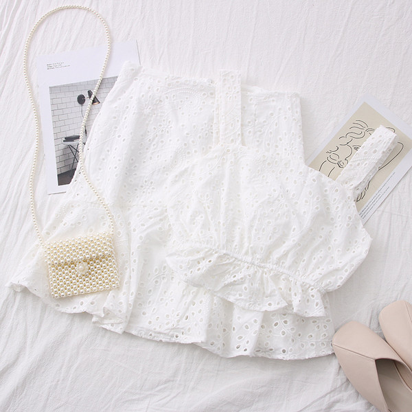 Нов модел дамски комплект от две части потник + пола