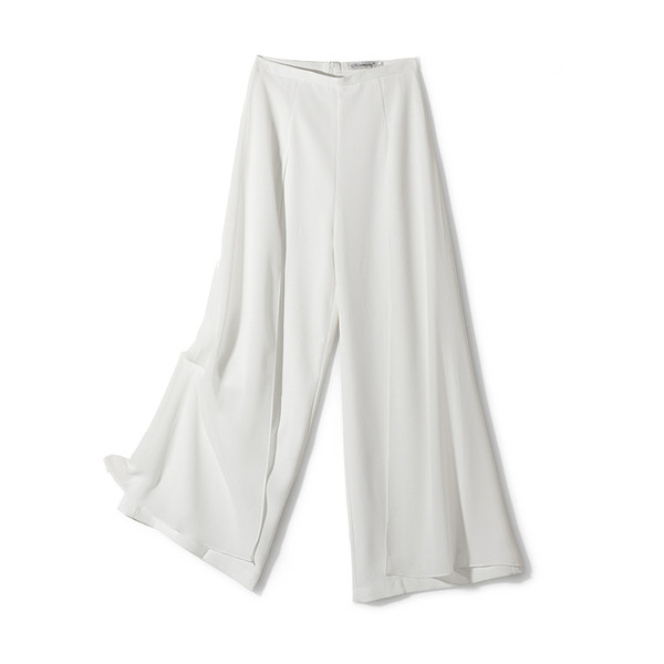 Дамски ежедневни дълги широки панталони с висока талия