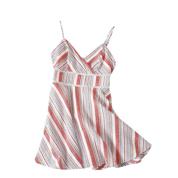 Модерна рокля с дълбоко деколте и тънки презрамки