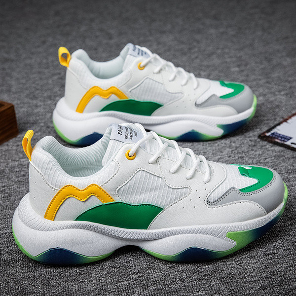 Мъжки ежедневни маратонки в бял цвят с връзки 