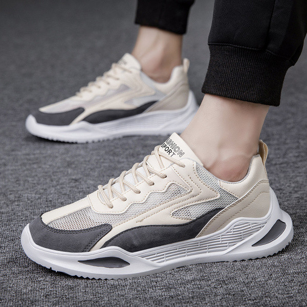 Модерни мъжки летни маратонки с връзки и равна подметка