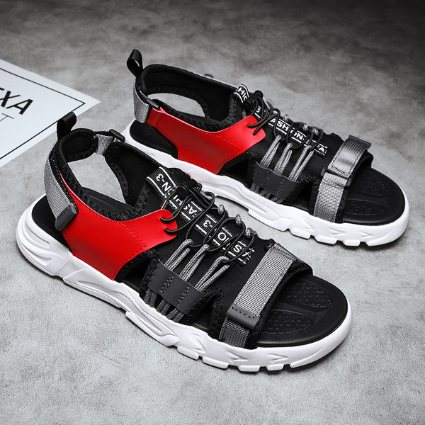 Μοντέρνα ανδρικά σανδάλια με  βελκρό και κορδόνια