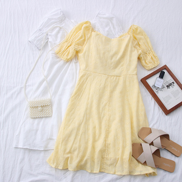 Ležerna ženska haljina sa špic izrezom - model kroja