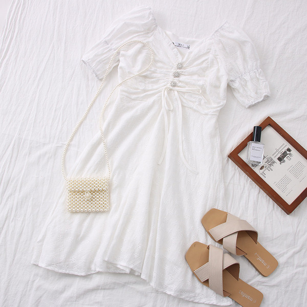 Ležerna ženska haljina sa špic izrezom - model kroja