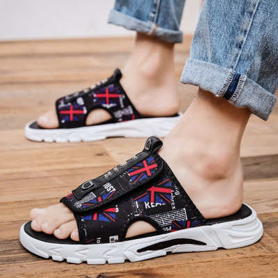 Papuci casual barbatesti cu plasture si talpa plata