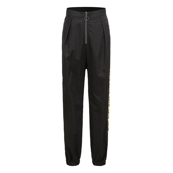 Modern női nadrág cipzárral és szegéllyel