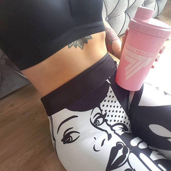 ÚJ modell női sport leggings magas derékkal és mintával