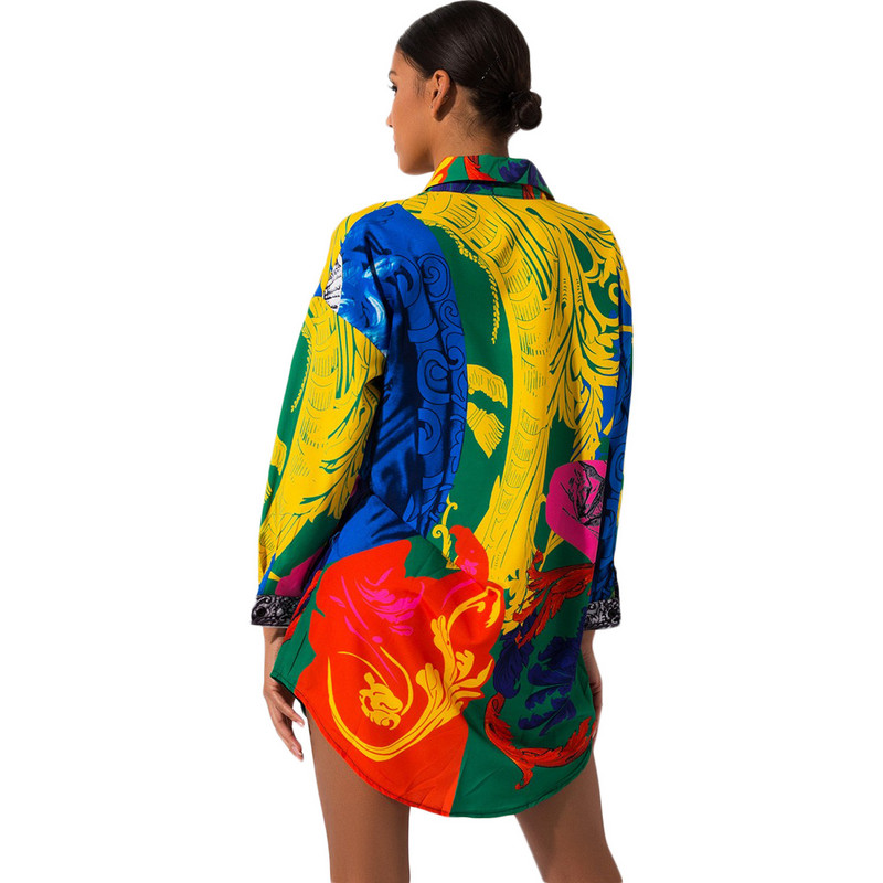 ÚJ modell női hosszú ing széles modell klasszikus gallérral