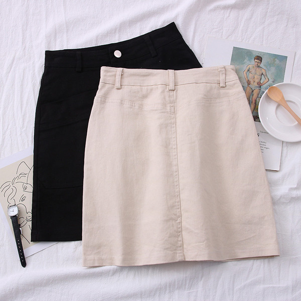 Női rövid farmerszoknya zsebekkel