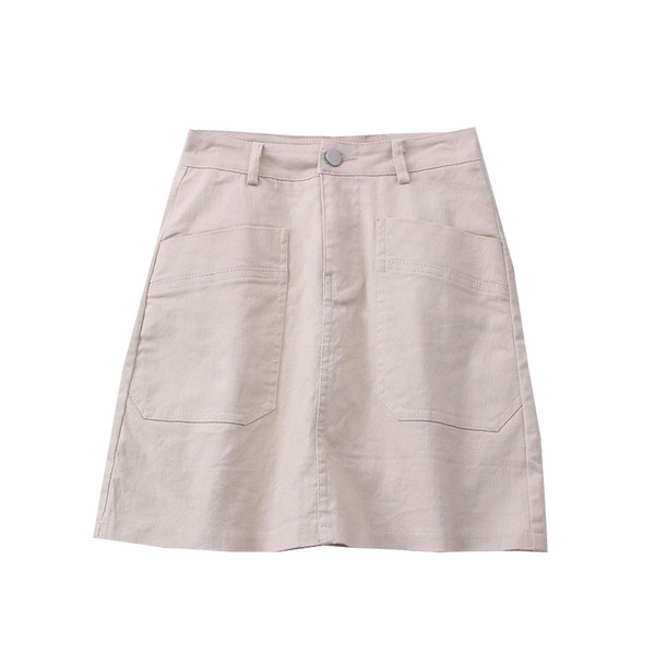 Női rövid farmerszoknya zsebekkel