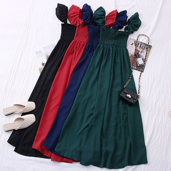 Stílusos női ruha pántokkal - szabású modell