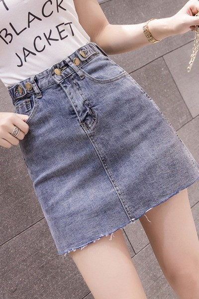 Rövid farmer szoknya zsebekkel