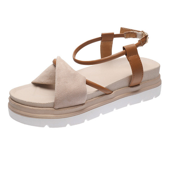 Дамски модерни сандали от еко кожа с равна подметка