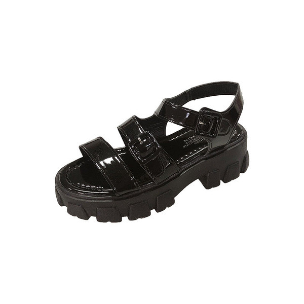 Ženske sandale od eko kože sa grubim đonom