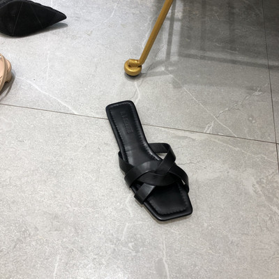 Casual γυναικείες παντόφλες από έκο δέρμα  με επίπεδη σόλα