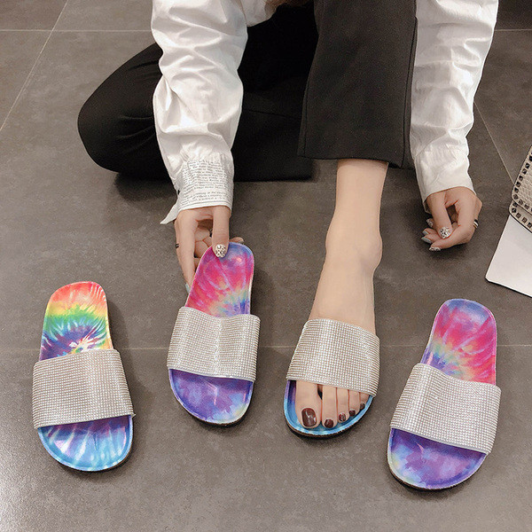 Дамски ежедневни чехли с камъни