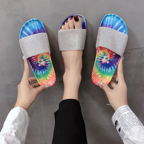 Дамски ежедневни чехли с камъни