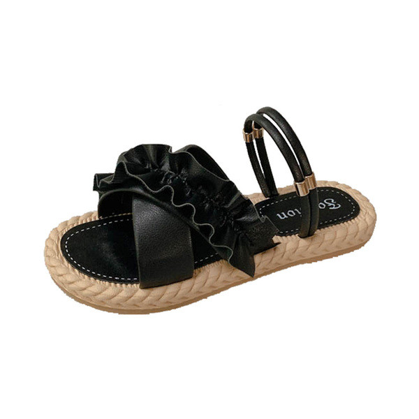 Női alkalmi szandál lapos talppal, öko bőrből