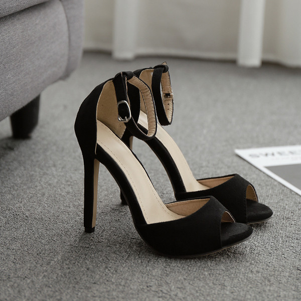 Sandale elegante de damă din piele ecologică cu toc înalt