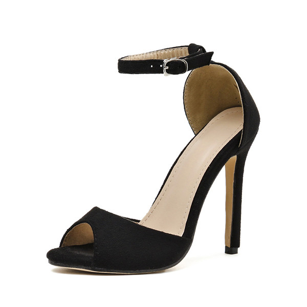 Sandale elegante de damă din piele ecologică cu toc înalt