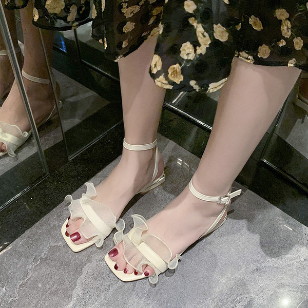 Ležerne ženske sandale od tila i ravnog potplata