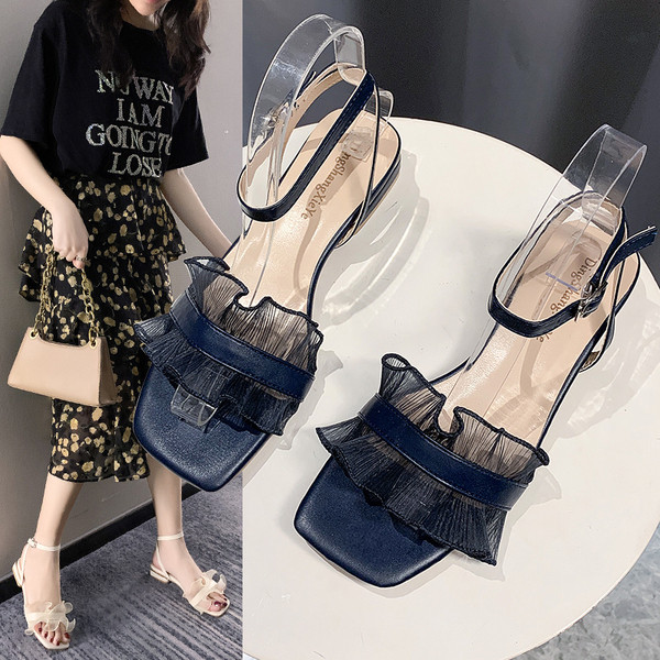 Ležerne ženske sandale od tila i ravnog potplata